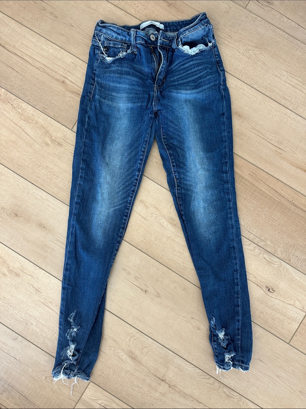 KanCan Distressed Dark Blue Skinny Jeans